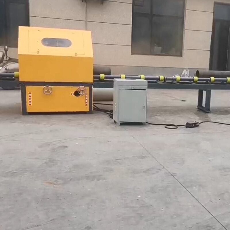Tube polishing with feeder