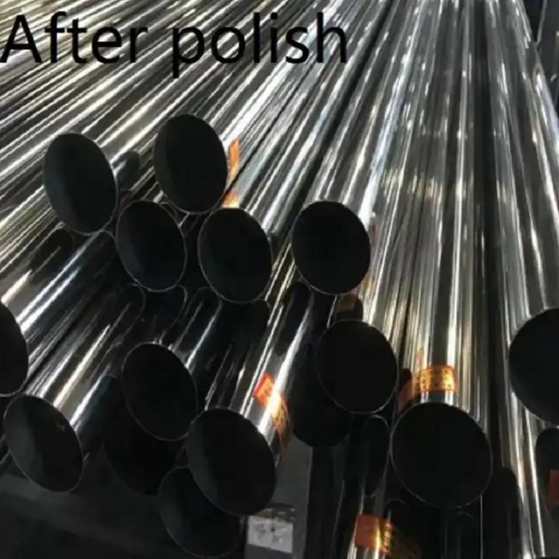 Metal pipe polishing machine with pipe stands