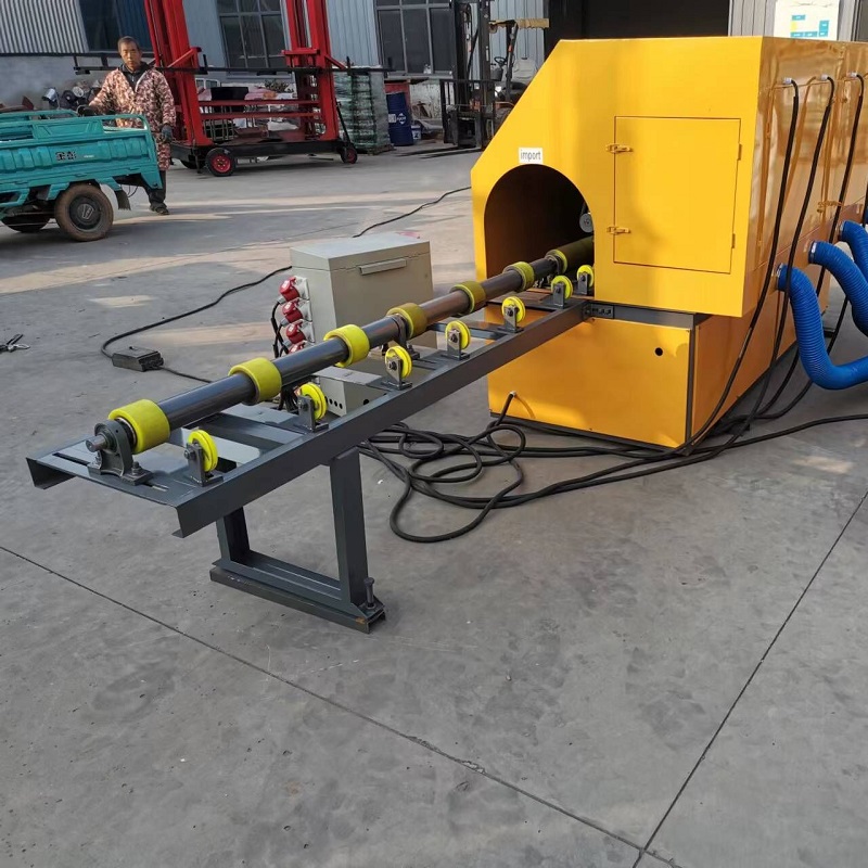 Four head pipe polishing machine with pipe stands